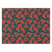 Papavers, rood en blauw op zwart tafelkleed (Voorkant (Horizontaal))