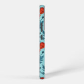 Papavers, rood en blauw op zwembad blauw samsung galaxy hoesje (Rechterkant)
