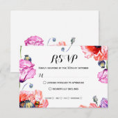 Papavers Rsvp. RSVP Kaartje (Voorkant / Achterkant)