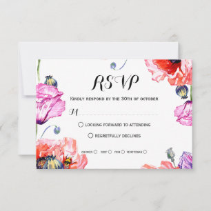 Papavers Rsvp. RSVP Kaartje