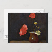 Papavers, schilderij van Odilon Redon Briefkaart (Voorkant / Achterkant)