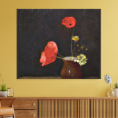Papavers, schilderij van Odilon Redon Canvas Afdruk (Insitu (Woonkamer))