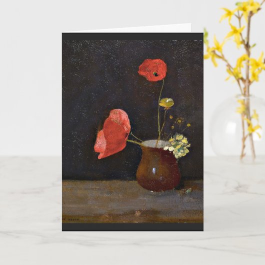 Papavers, schilderij van Odilon Redon Kaart (Gele Bloem)