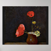 Papavers, schilderij van Odilon Redon Poster (Voorkant)
