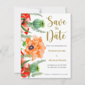 Papavers slaan de datum op save the date (Voorkant)
