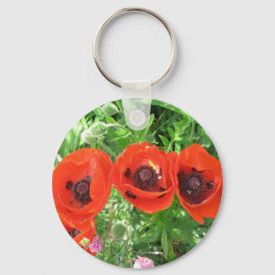 Papavers/sleutelring Sleutelhanger