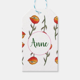 Papavers Surreal Art Label met aangepaste cadeaus Cadeaulabel