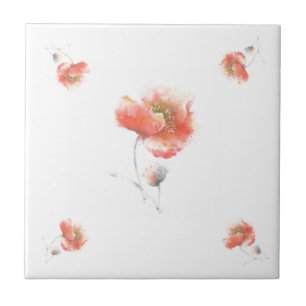 Papavers Tegel schilderen Tegeltje