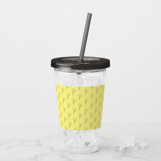 Papavers tekenen acryl drinkbeker (Achterkant ijs)