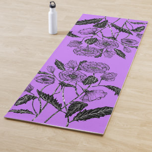 Papavers tekenen - Paars - Kies uw kleur Yogamat