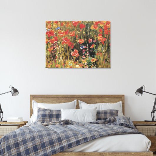 Papavers van Robert Vonnoh,  impressionisme Canvas Afdruk (Insitu (Slaapkamer))