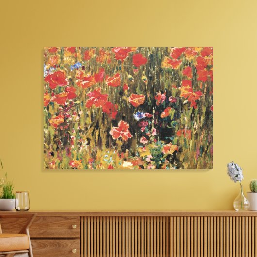 Papavers van Robert Vonnoh,  impressionisme Canvas Afdruk (Insitu (Woonkamer))