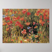 Papavers van Robert Vonnoh, impressionisme Poster (Voorkant)