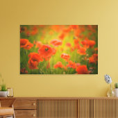 Papavers veld canvas afdruk (Insitu (Woonkamer))