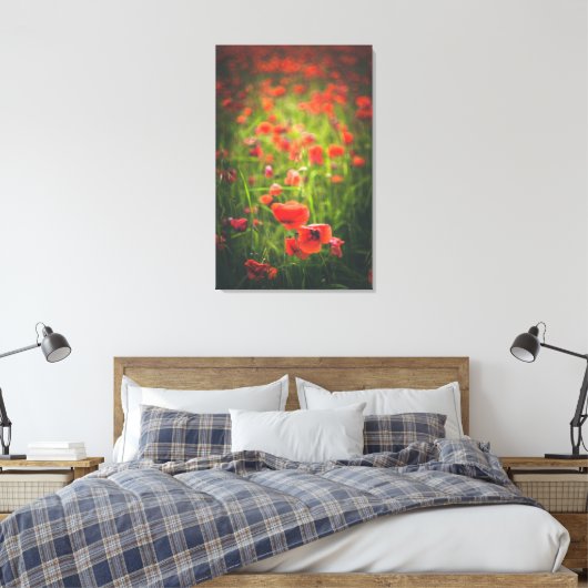 Papavers veld canvas afdruk (Insitu (Slaapkamer))