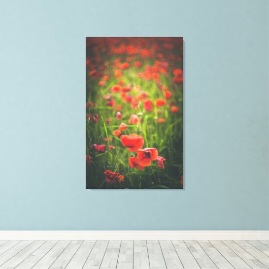 Papavers veld canvas afdruk (Insitu (Houten vloer))