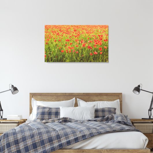 Papavers veld canvas afdruk (Insitu (Slaapkamer))