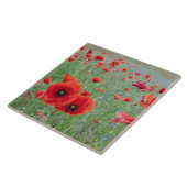 Papavers veld in Vernon. Tegeltje (Zijkant)