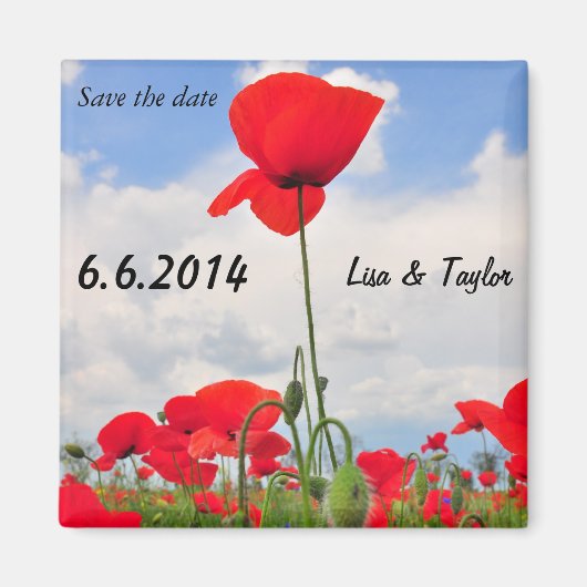 Papavers veld magneet (Voorkant)