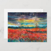 Papavers veld na regen briefkaart (Voorkant / Achterkant)