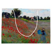 Papavers veld, zwart-wit grote tas groot cadeauzakje (Achterkant)