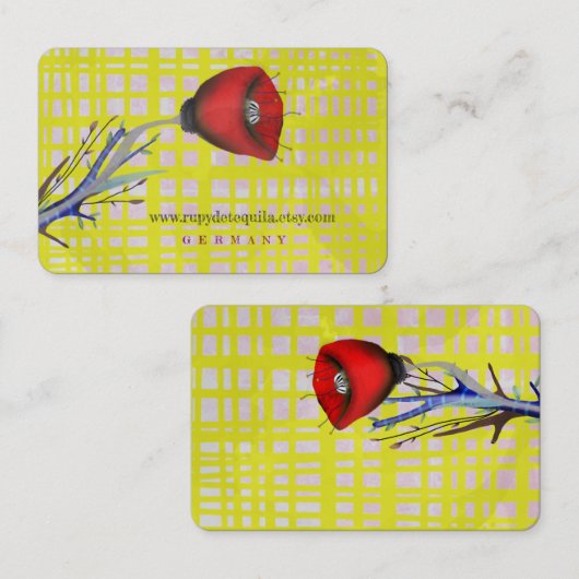 Papavers Visitekaartje (Voorkant / Achterkant)