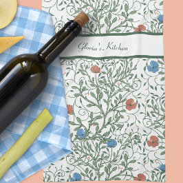 Papavers voor kunstnijverheid theedoek