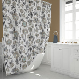 Papavers Waterverf bloemmotief Douchegordijn