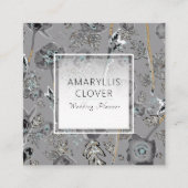 Papavers Waterverf bloemmotief Vierkante Visitekaartje (Voorkant)