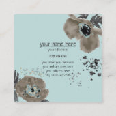 Papavers Waterverf bloemmotief Vierkante Visitekaartje (Achterkant)