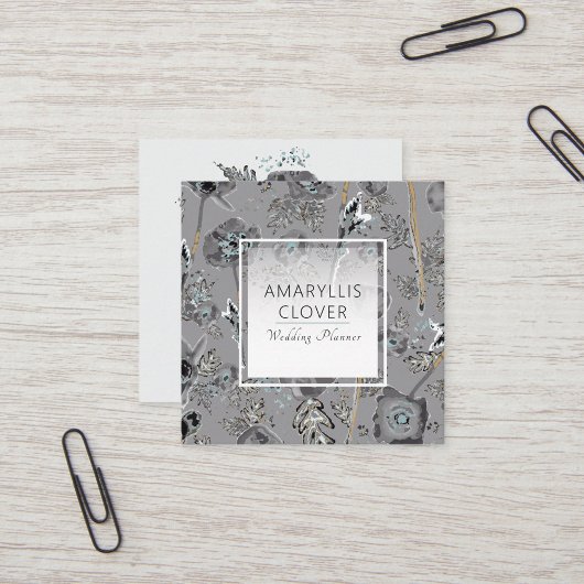 Papavers Waterverf bloemmotief Vierkante Visitekaartje