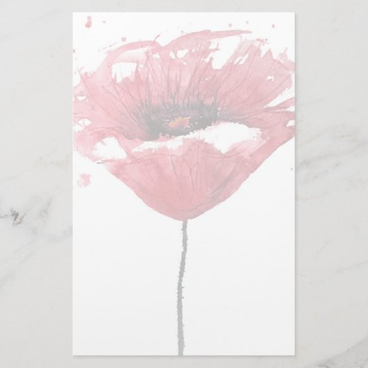 Papavers, waterverf briefpapier (Voorkant)