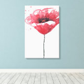 Papavers, waterverf canvas afdruk (Insitu (Houten vloer))