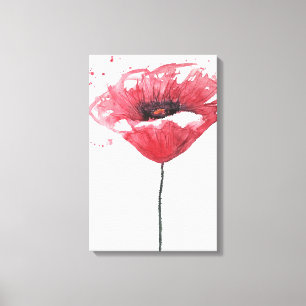 Papavers, waterverf canvas afdruk