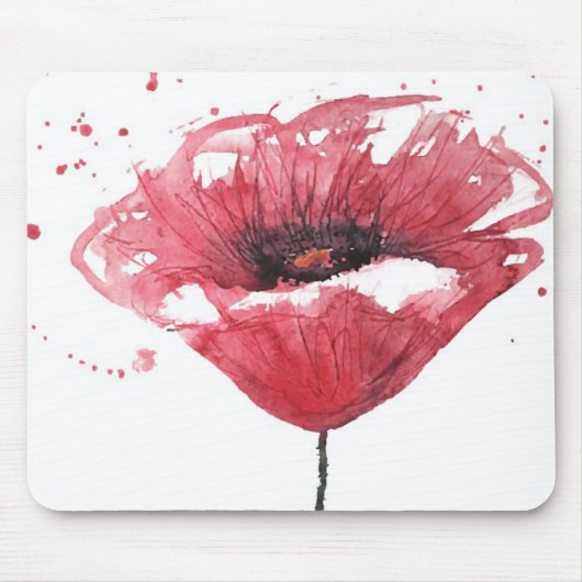 Papavers, waterverf muismat (Voorkant)