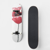 Papavers, waterverf persoonlijk skateboard (Voorkant)