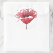 Papavers, waterverf ronde sticker (Tas)