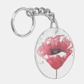 Papavers, waterverf sleutelhanger (Voorkant Links)