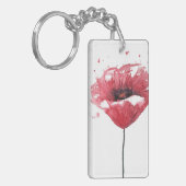 Papavers, waterverf sleutelhanger (Voorkant Links)