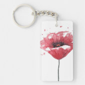 Papavers, waterverf sleutelhanger (Voorkant)