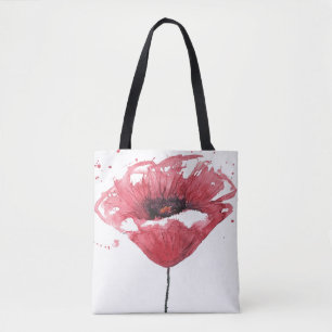 Papavers, waterverf tote bag