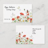 Papavers, wilde bloemen, buistraten visitekaartje (Voorkant / Achterkant)