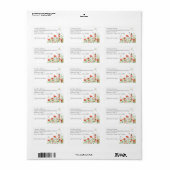 Papavers, wilde bloemen en vlinderbloemigen etiket (Full Sheet)