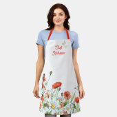 Papavers, wilde bloemen en vlinderbloemigen schort (Gedragen)