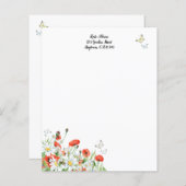 Papavers, wilde bloemen en vlindermakerswerk (Voorkant / Achterkant)