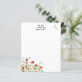 Papavers, wilde bloemen en vlindermakerswerk (Staand voorkant)