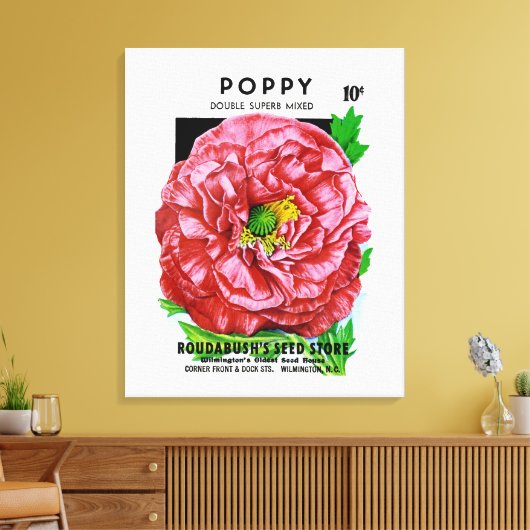 Papavers  zaadpakket canvas afdruk (Insitu (Woonkamer))