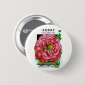 Papavers  zaadpakket ronde button 5,7 cm (Voorkant /achterkant)
