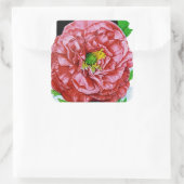 Papavers  zaadpakket vierkante sticker (Tas)