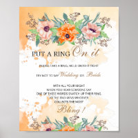 Papavers zetten een ring op het poster van het spe